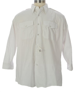 ( DISCONTINUED ) Flying Cross Long Sleeve Poly Blend Command Uniform Shirt - White - 24W5100