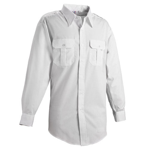 Flying Cross Men's 65 35 Poly Cotton Duro Poplin Long-Sleeve Shirt - White - 35W5400