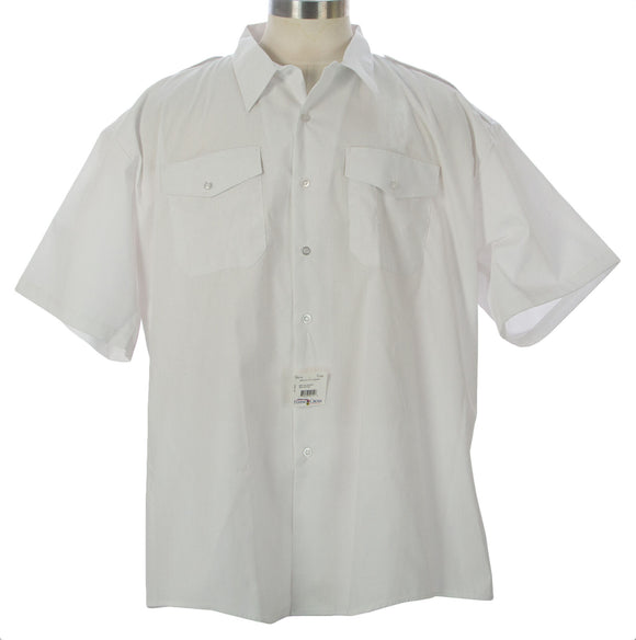( DISCONTINUED ITEM ) Flying Cross Short Sleeve Poly Blend Command Uniform Shirt - White - 74R5100