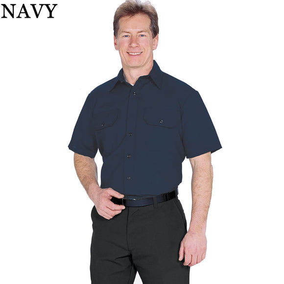Topps Safety Apparel SH16 Flame Resistant Short Sleeve Uniform Shirt Nomex IIIA (HRC 1 - 4.6 cal) - Navy - SH16-5505