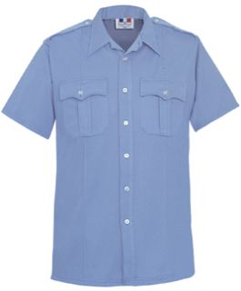 Womens Marine Blue Short Sleeve 65/35 Poly/Cotton Duro Poplin Shirt 176R5435
